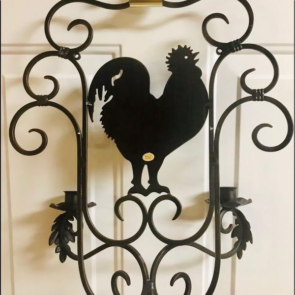 SLAH Rustic Rooster Candle Sconce Iron New in Box - Picture 7 of 7